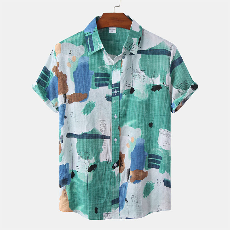 Eye-Catching Men'S Short-Sleeved Shirt In A Cool Retro Design