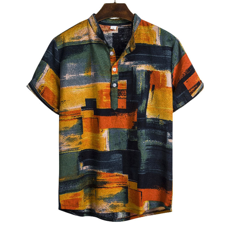 Retro Holiday Shirt With Print For Men