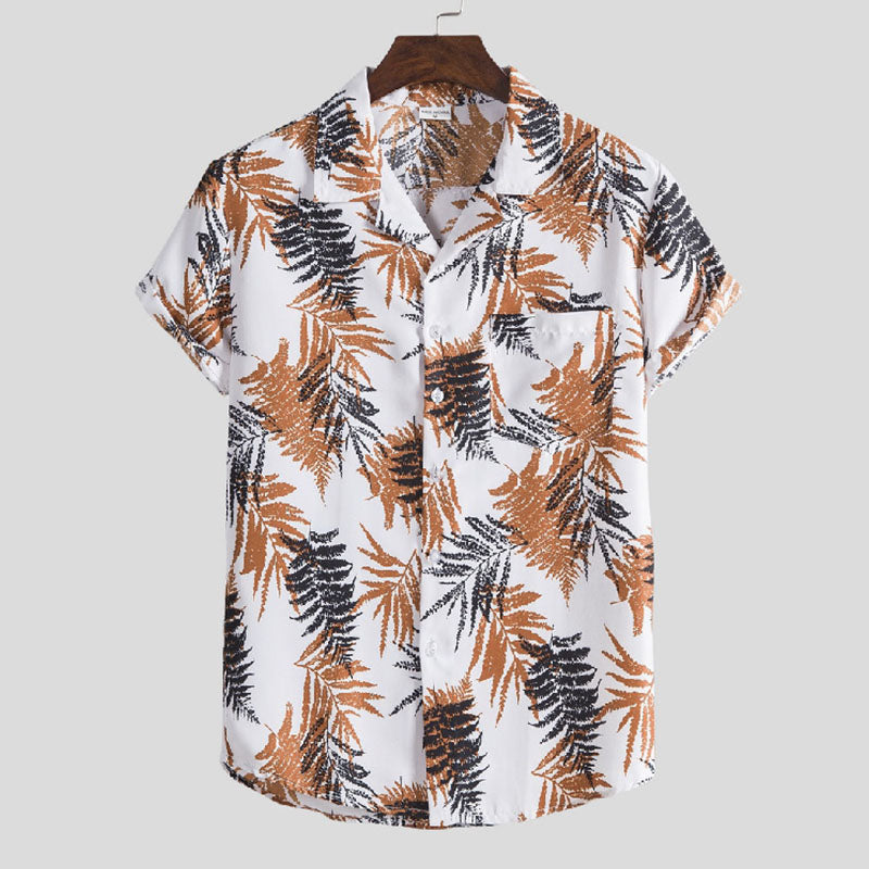 Men'S Short-Sleeved Shirt In A Cool Floral Design