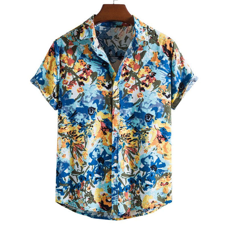 Men'S Tropical Printed Short Sleeve Shirt