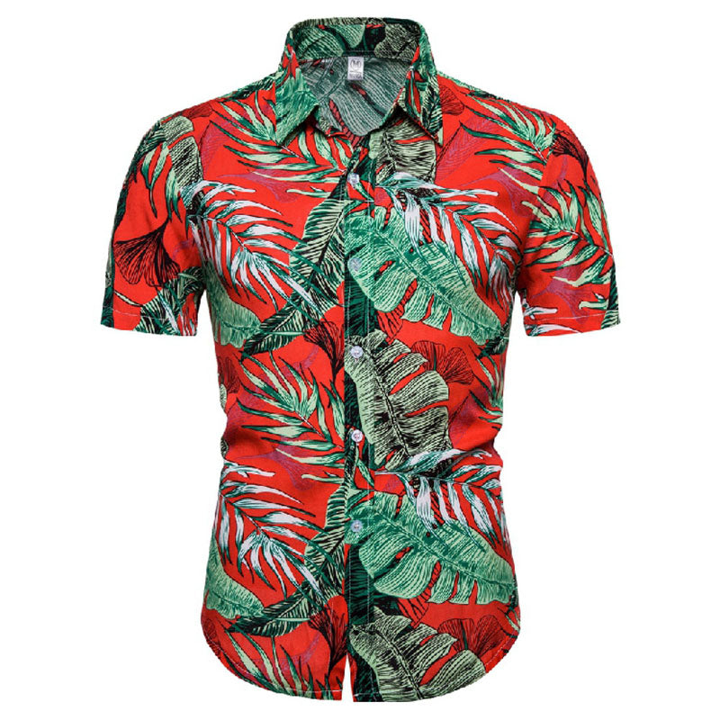 Men'S Printed Short-Sleeved Shirt In Floral Look