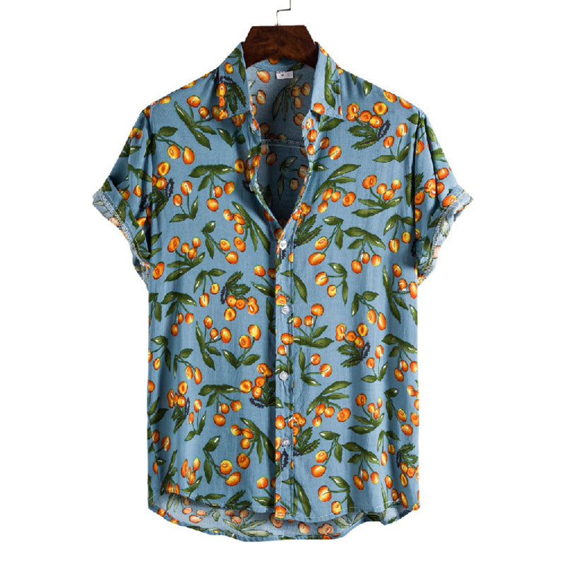 Men'S Tropical Short Sleeve Shirt In Blue