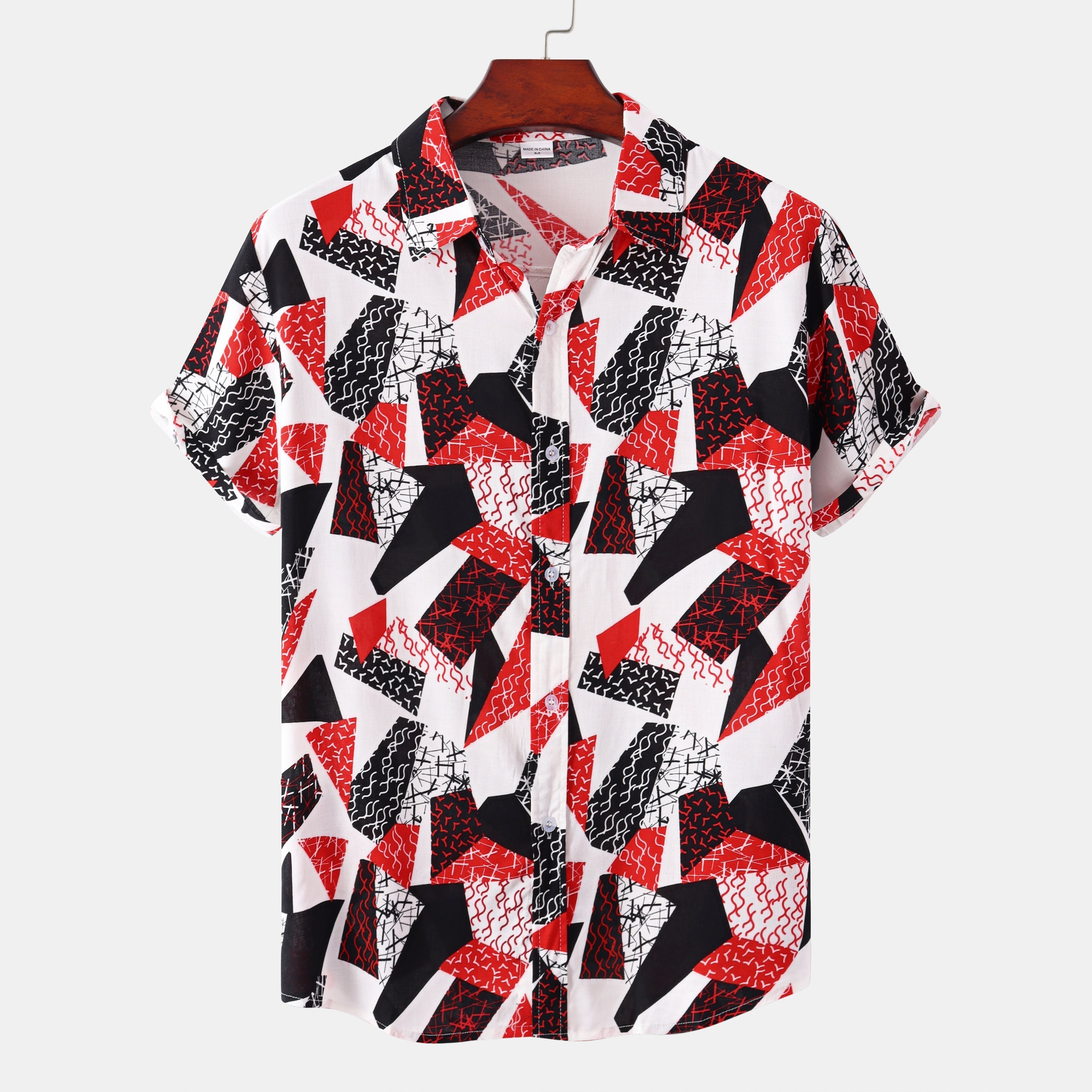 Exotic Men'S Short Sleeve Shirt With Floral Print