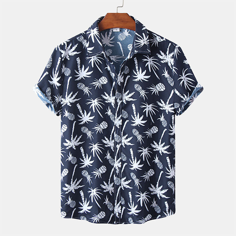 Men'S Short Sleeve Navy Shirt