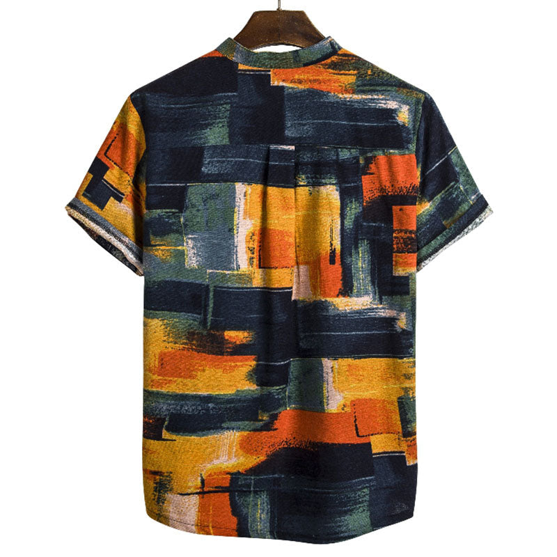 Retro Holiday Shirt With Print For Men