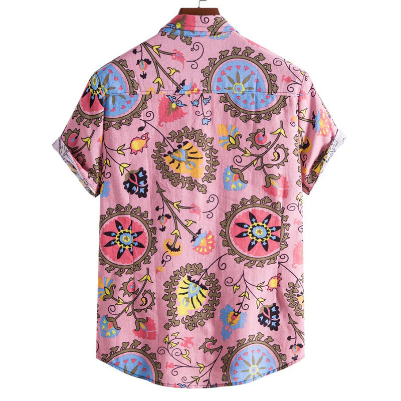 Men'S Short Sleeve Shirt In Pink