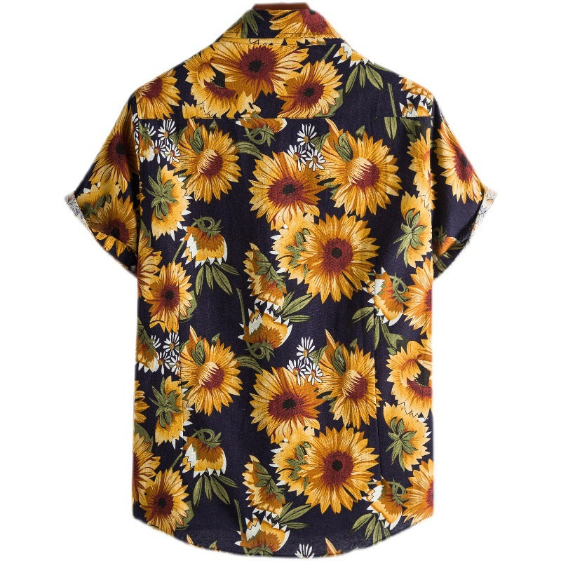 Men'S Printed Short-Sleeved Shirt In Floral Look