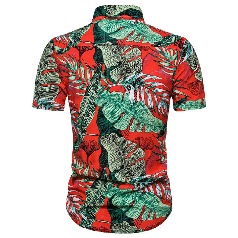 Men'S Printed Short-Sleeved Shirt In Floral Look