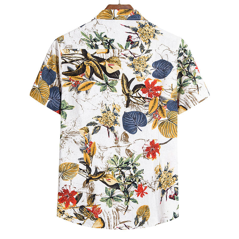 Men'S Short Sleeve Shirt With Vintage Print