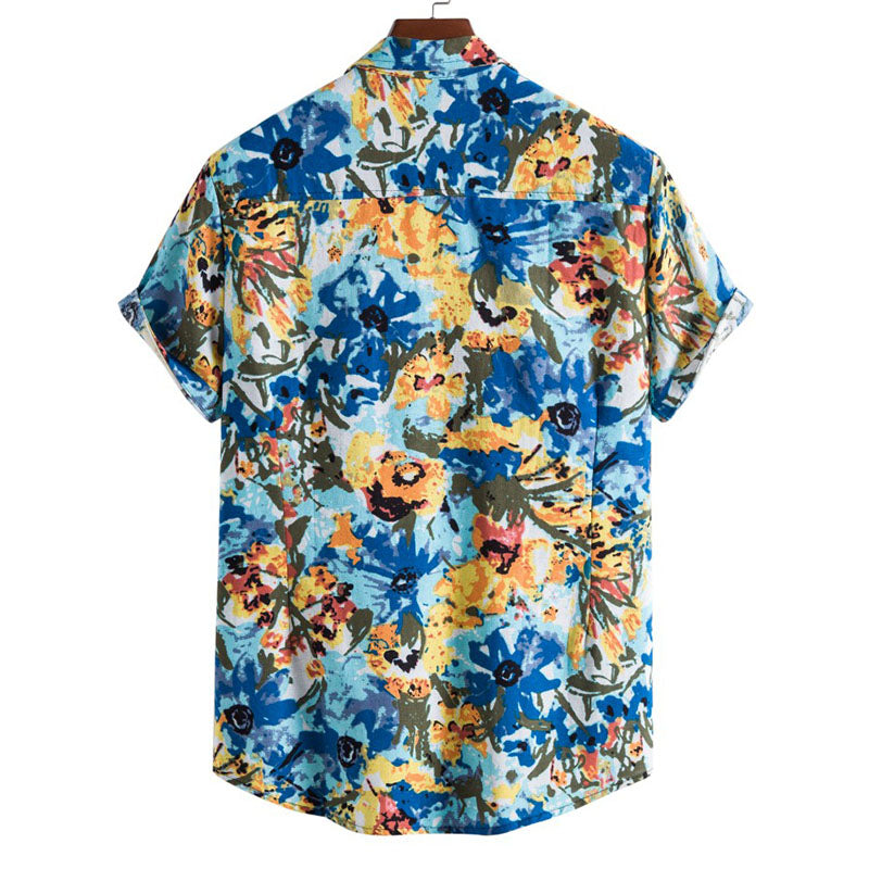 Men'S Tropical Printed Short Sleeve Shirt