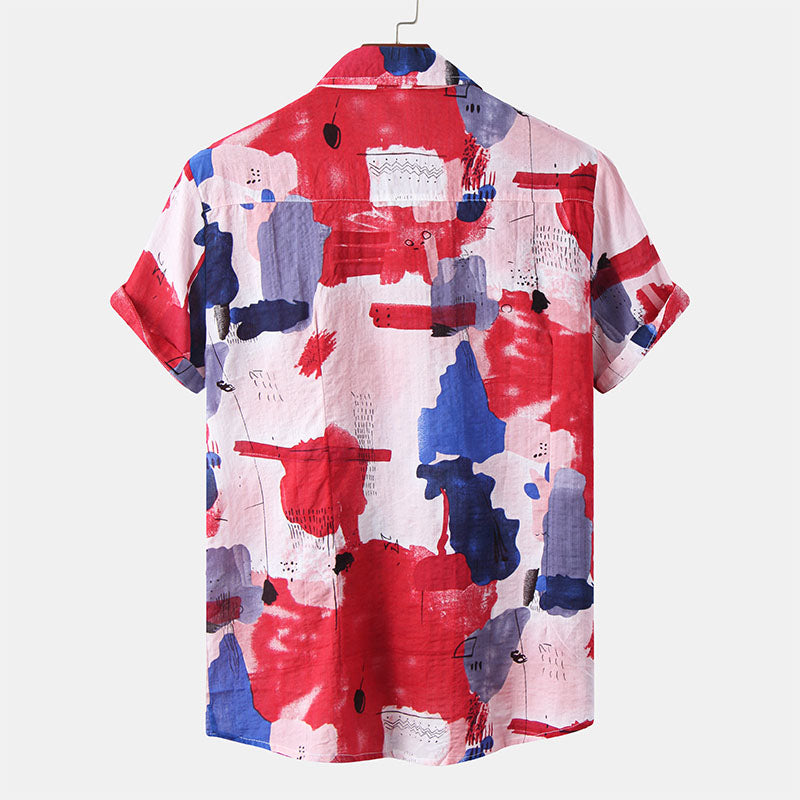 Men'S Short-Sleeved Shirt In Red