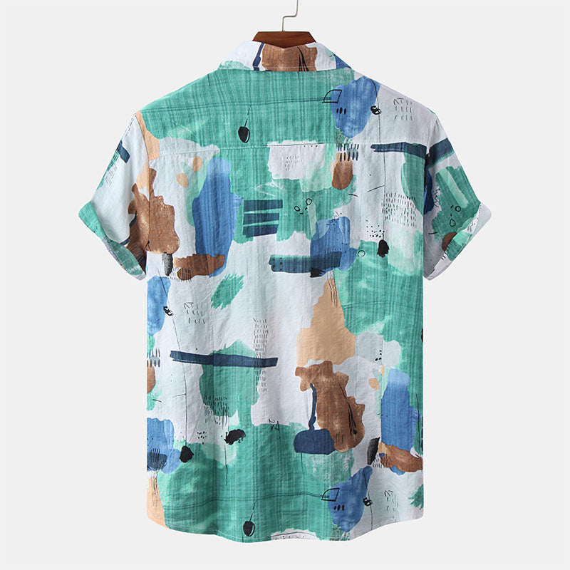 Eye-Catching Men'S Short-Sleeved Shirt In A Cool Retro Design