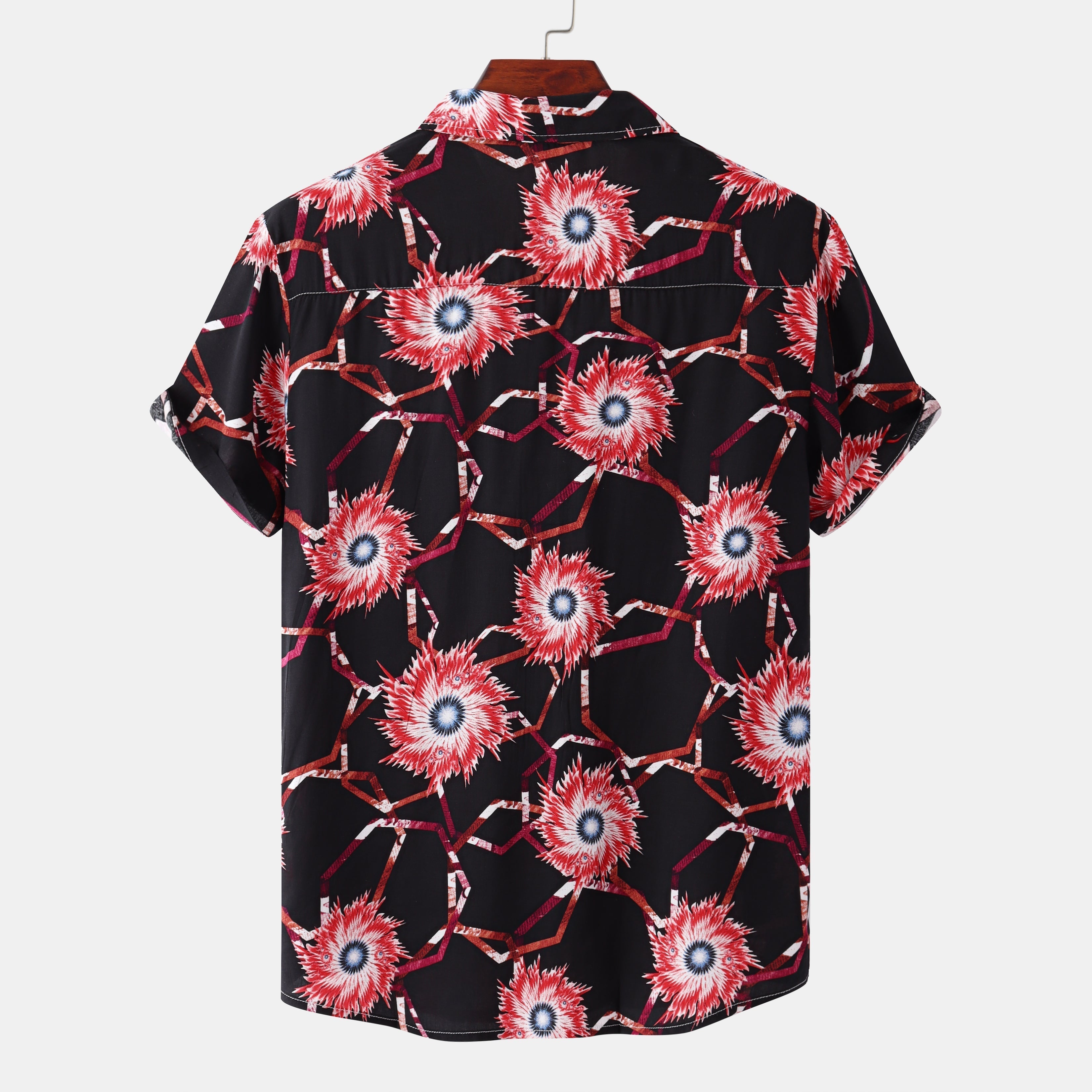 Exotic Men'S Short Sleeve Shirt With Floral Print