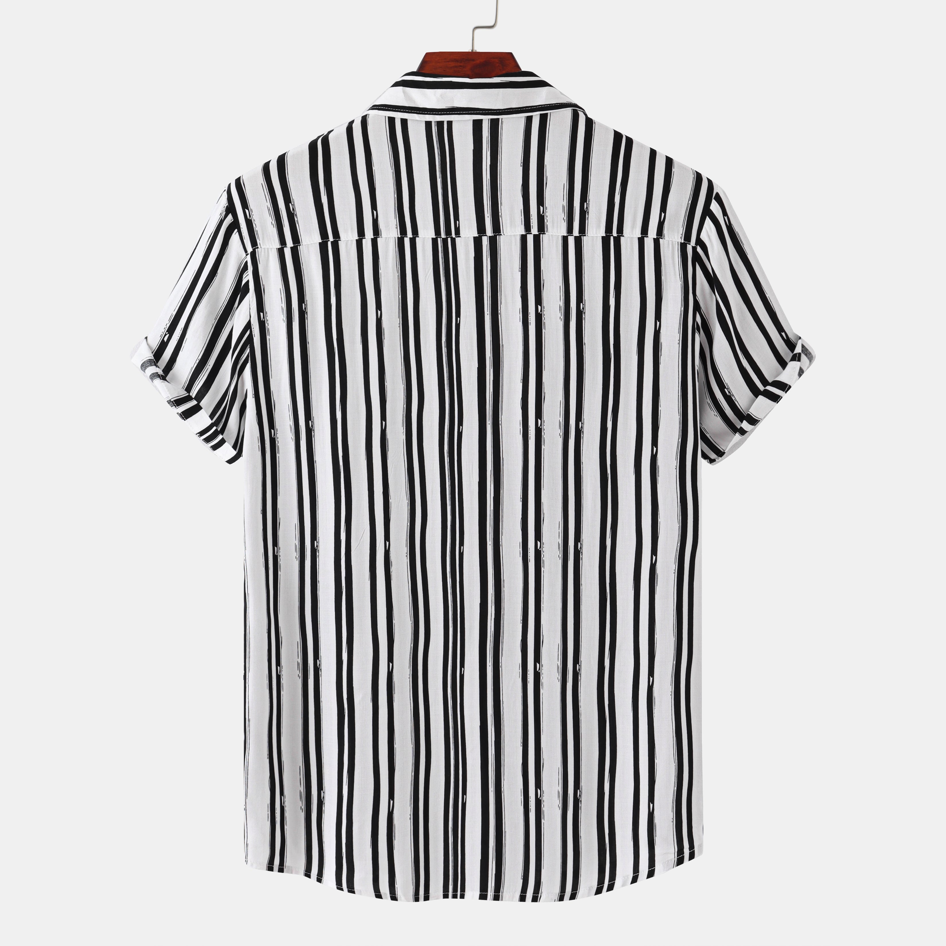 Men'S Striped Short-Sleeved Shirt For Every Day