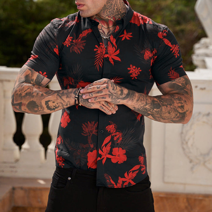 Men'S Stylish Printed Short Sleeve Shirt