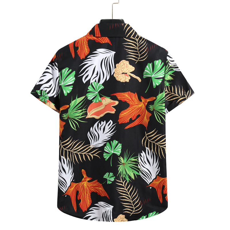 Exotic Men'S Short Sleeve Shirt With Floral Print