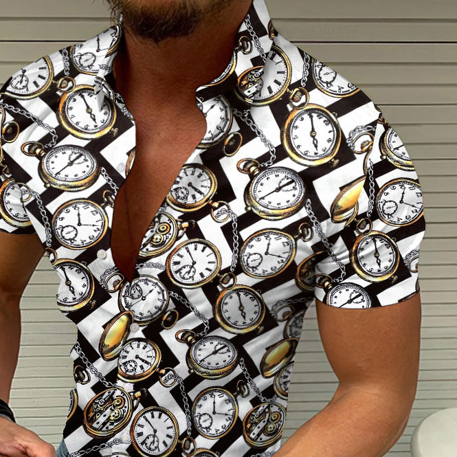 Casual Men's Shirt With Graphic Ethnic Wind Print For Leisure