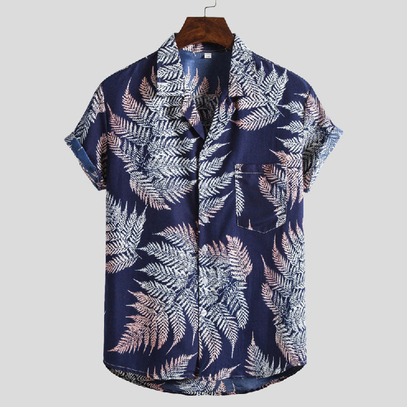 Men'S Short-Sleeved Shirt In A Cool Floral Design