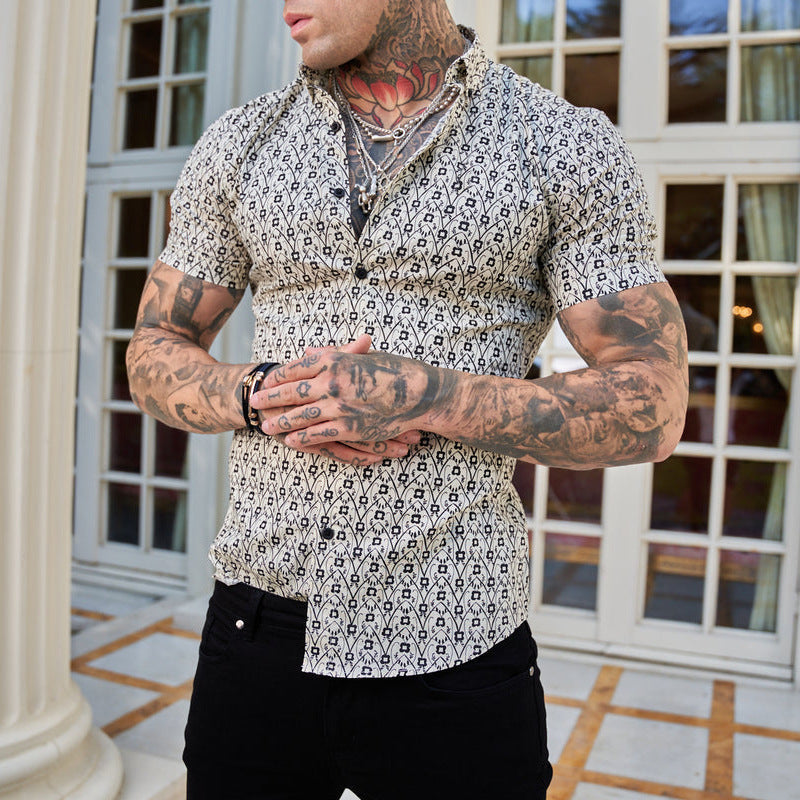 Summery Slim-Fit Men'S Shirt With Print