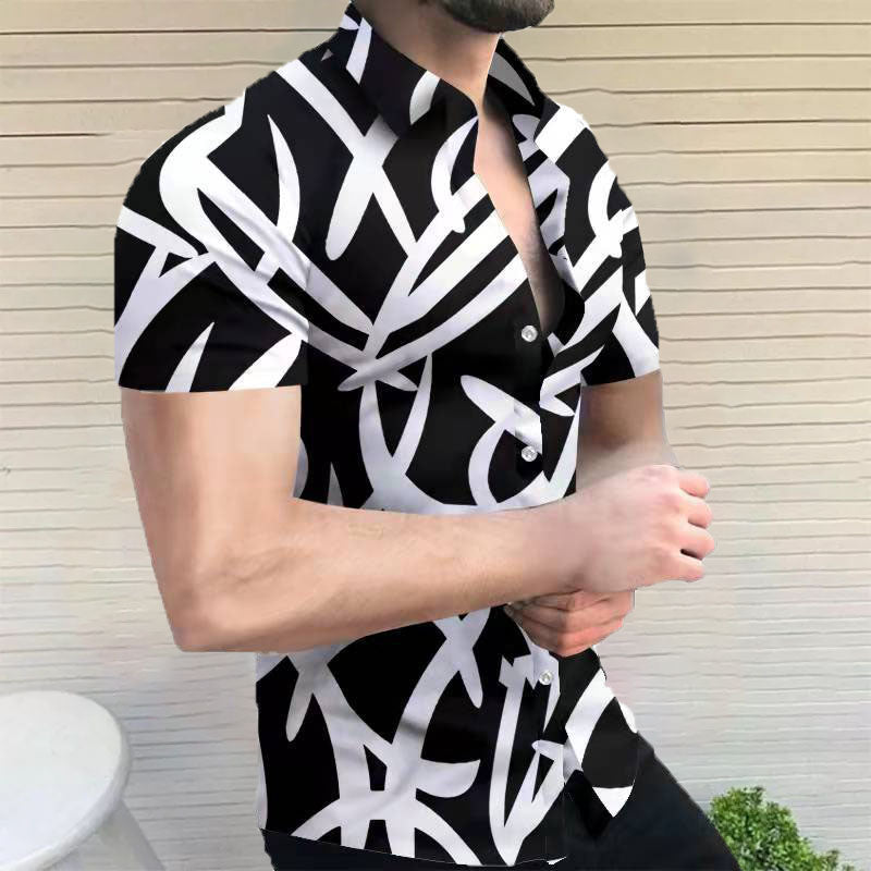 Men'S Casual Printed Holiday Shirt