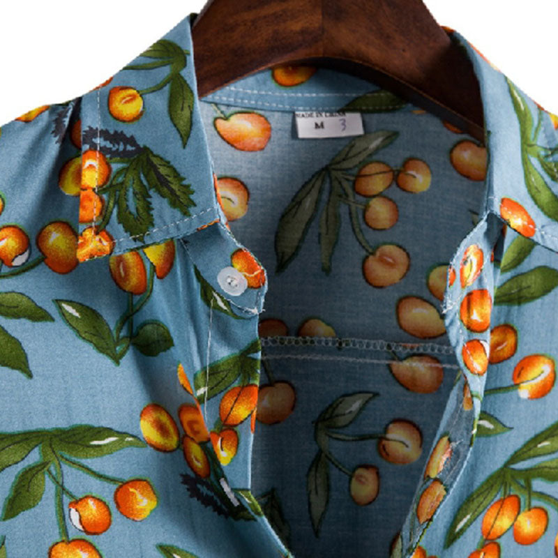 Men'S Tropical Short Sleeve Shirt In Blue