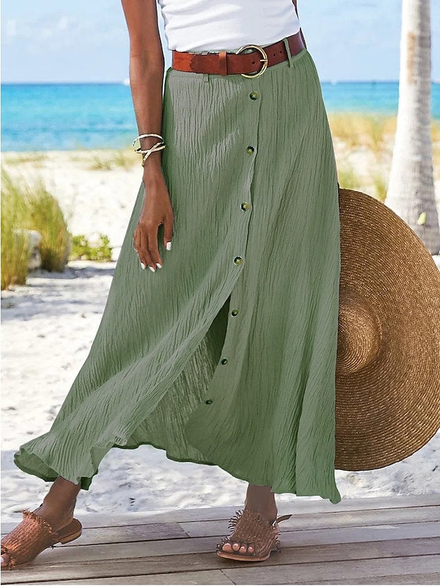 Long Linen Skirt For Women