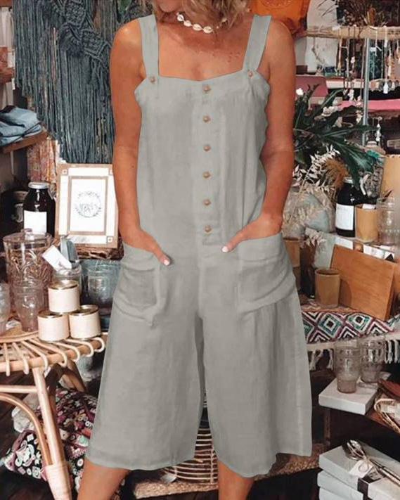 Women'S Linen Cotton Jumpsuit