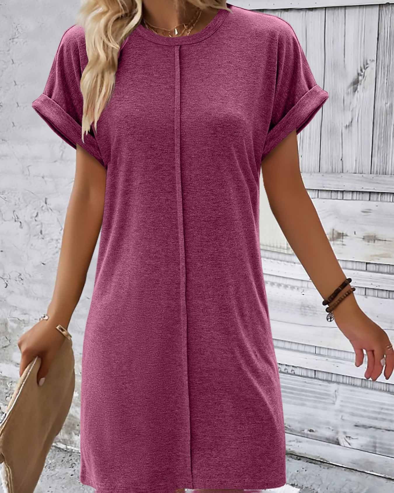 Round Neck Patchwork Dress For Women