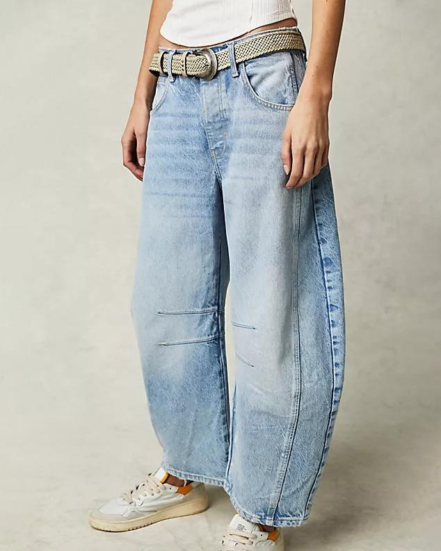 Women'S Mid Rise Barrel Jeans