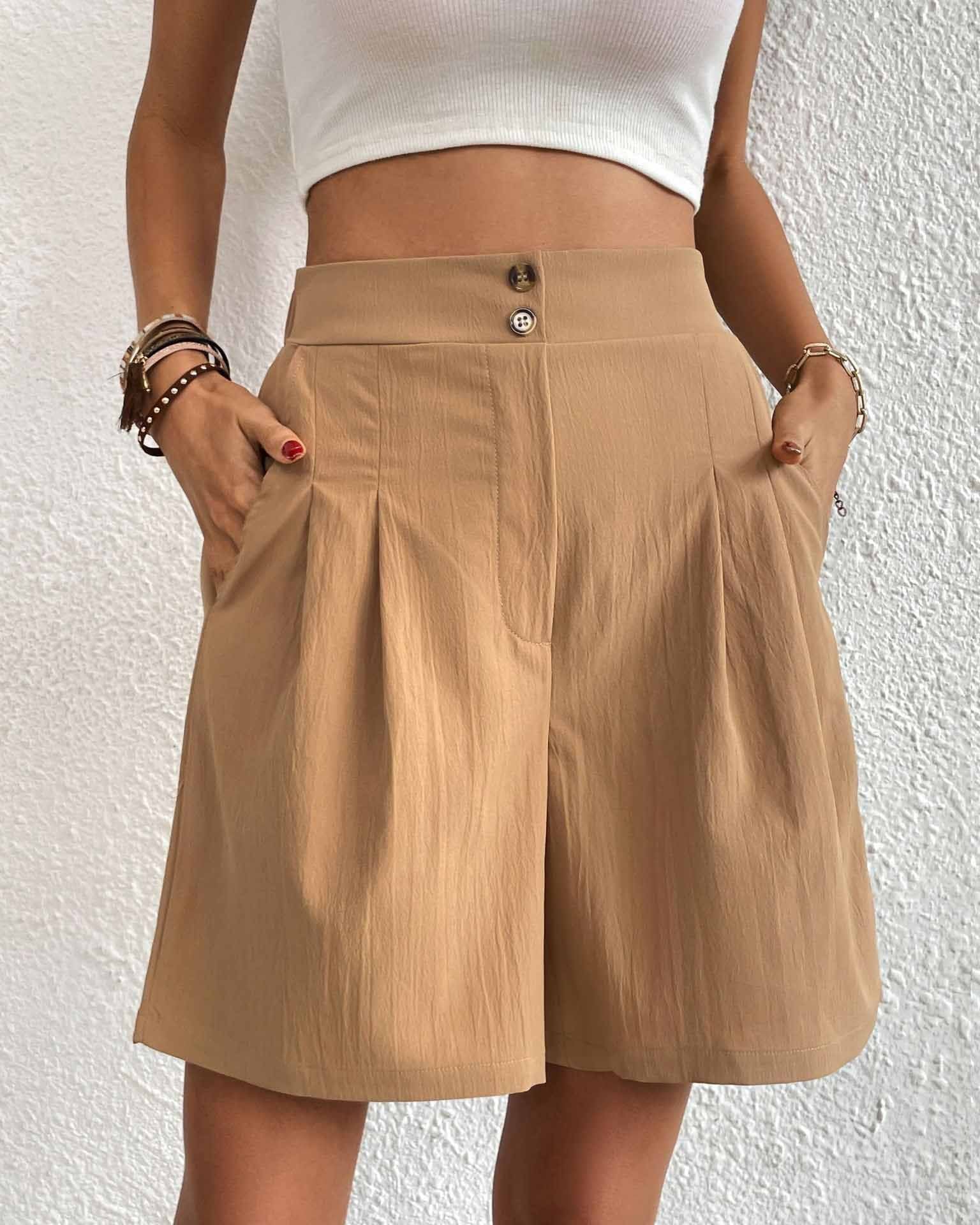 Lea - Women'S High Waisted Wide Cut Shorts