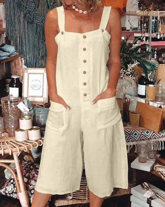 Women'S Linen Cotton Jumpsuit