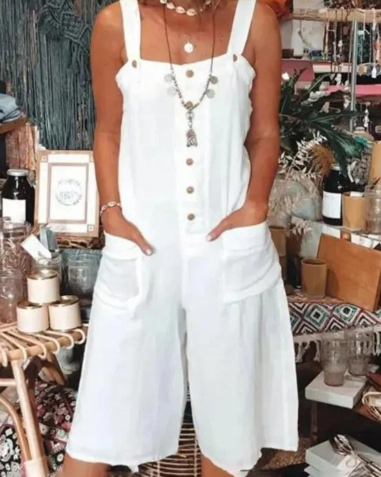 Women'S Linen Cotton Jumpsuit