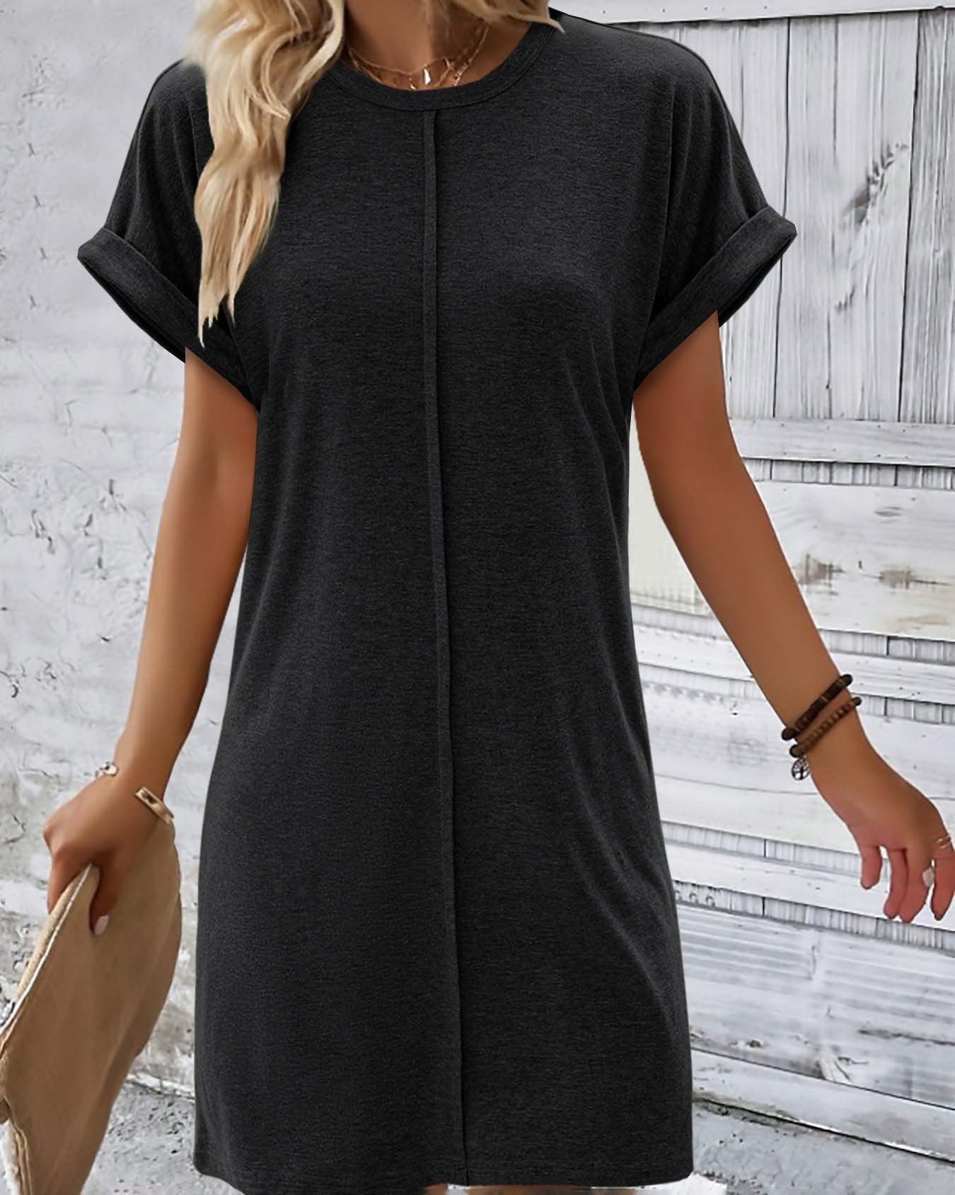 Round Neck Patchwork Dress For Women