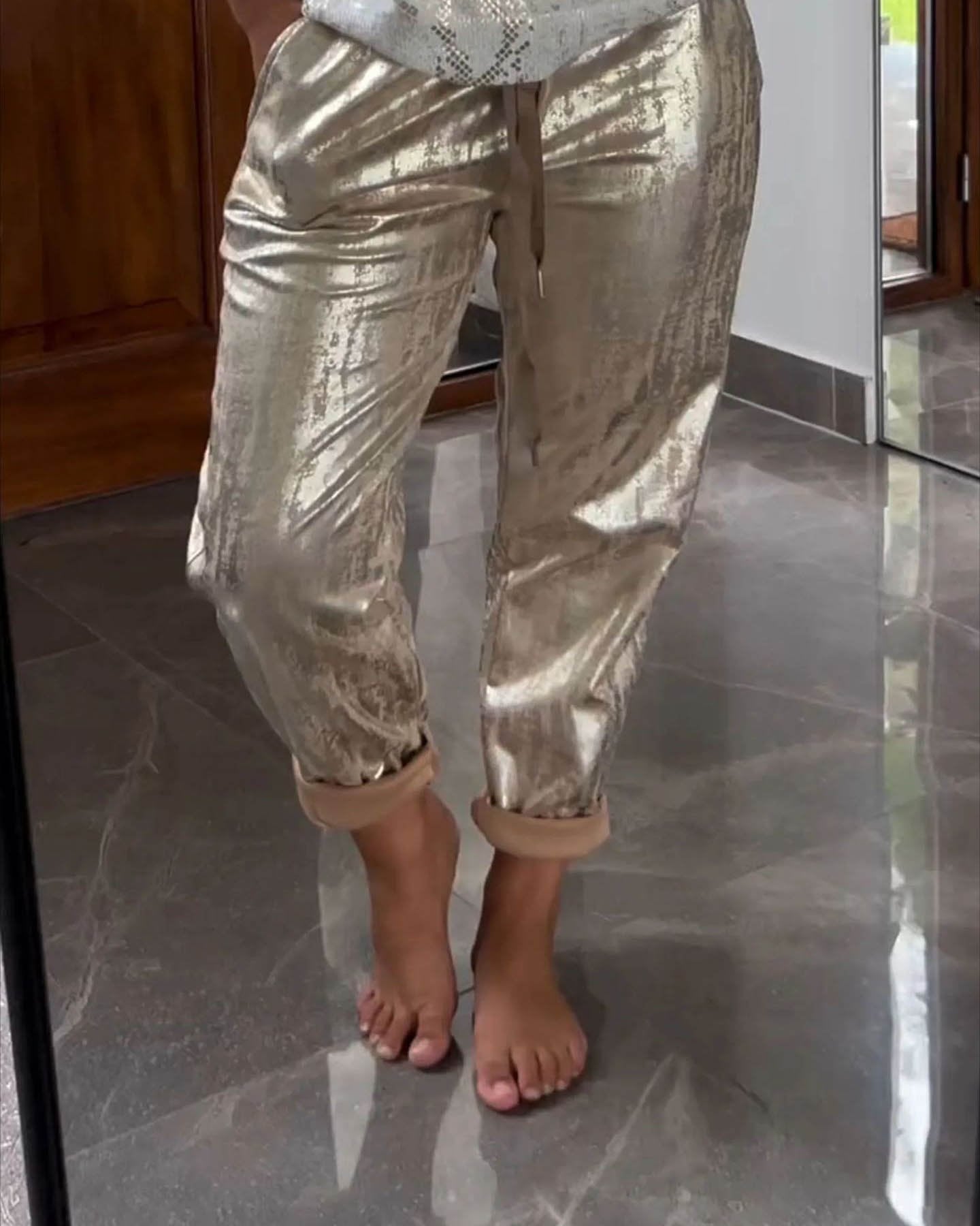 Women'S Drawstring Bling Pants