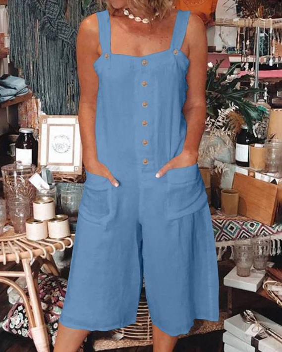 Women'S Linen Cotton Jumpsuit