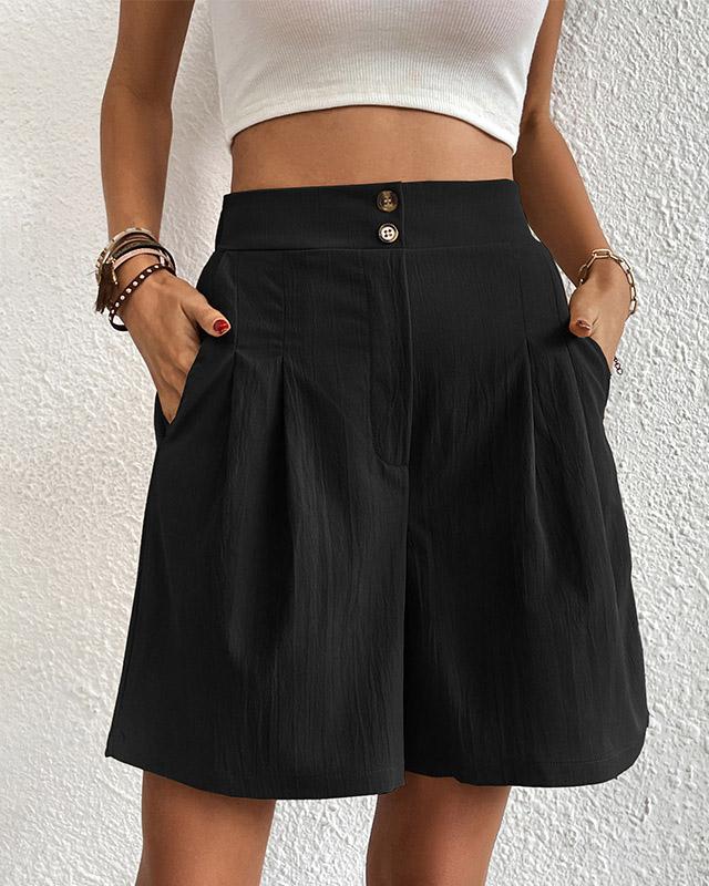 Lea - Women'S High Waisted Wide Cut Shorts