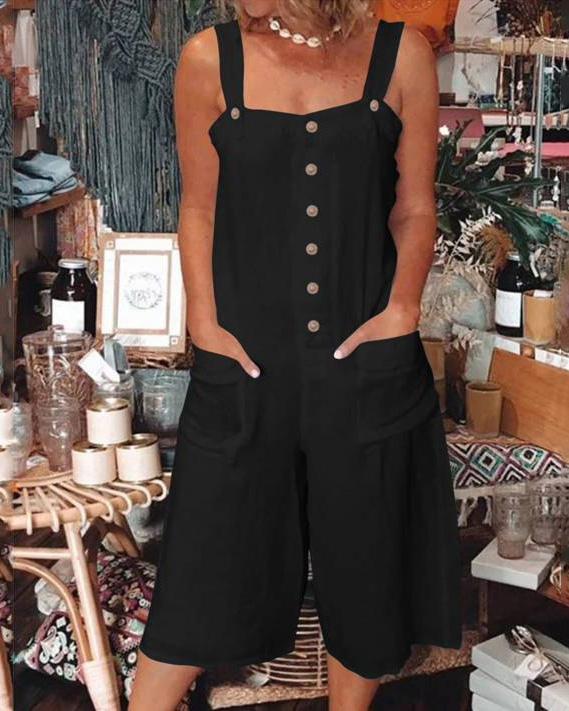 Women'S Linen Cotton Jumpsuit