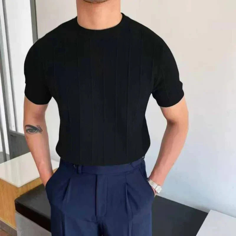 Men'S Loose Short Sleeve Knit Shirt