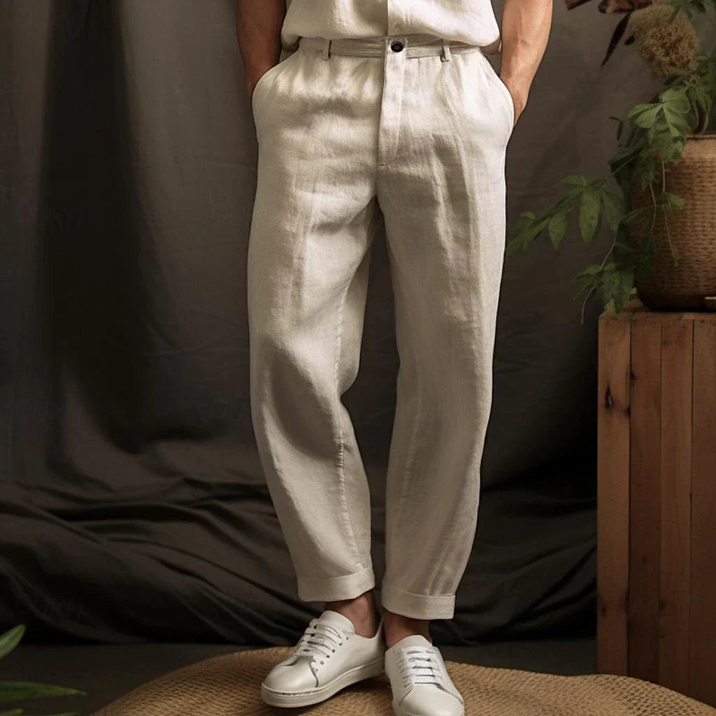 Loose Cotton-Linen Pants For Men