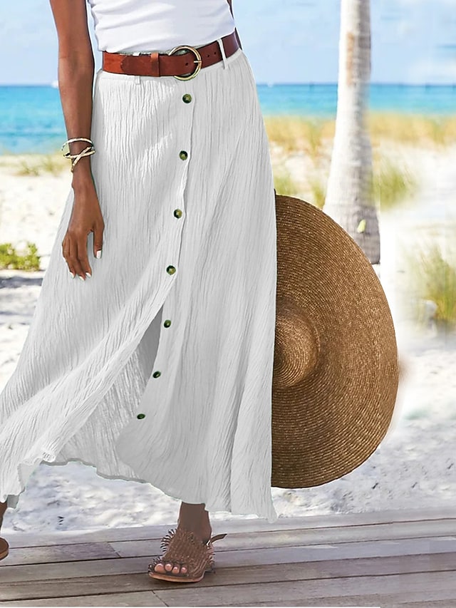 Long Linen Skirt For Women