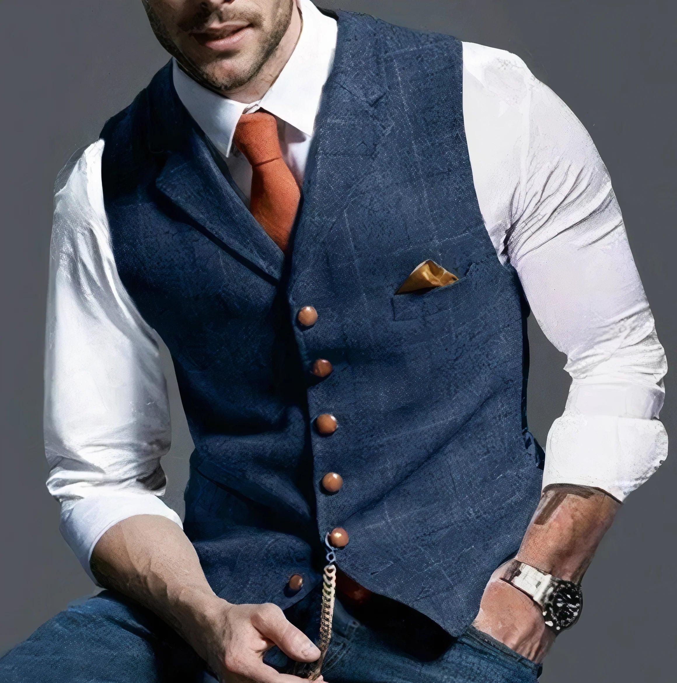 Elegant Checkered Men's Vest