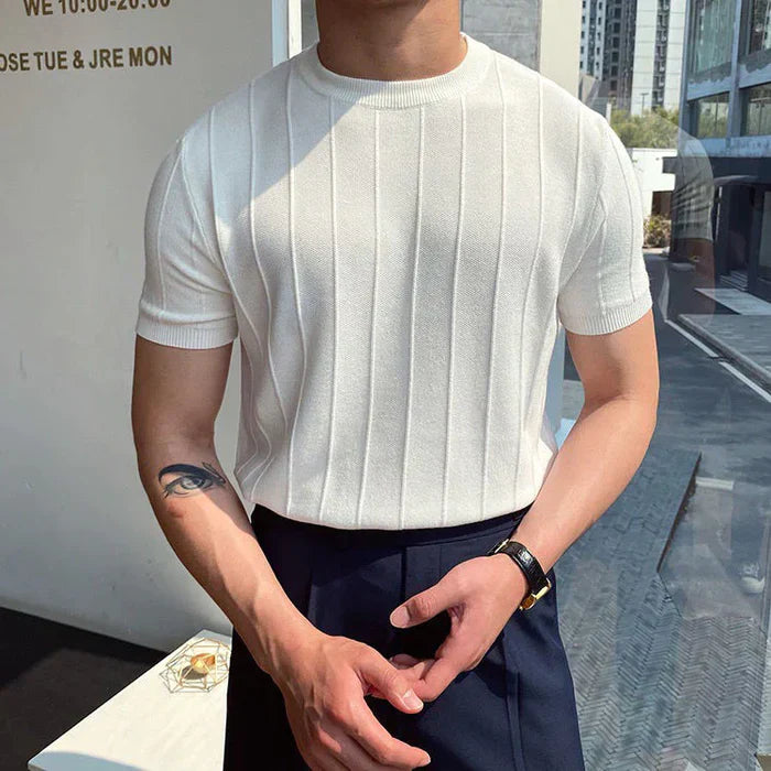 Men'S Loose Short Sleeve Knit Shirt